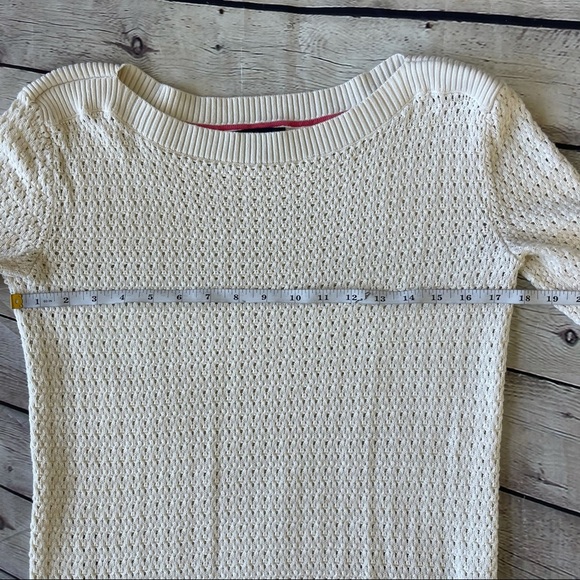 Tommy Hilfiger Open Knit Cotton 3/4 sleeve sweater top boat neck size S - Picture 12 of 14